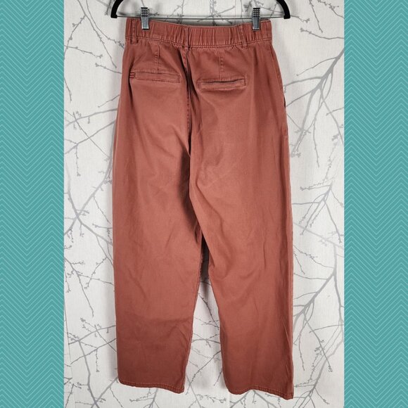 BDG Orange Cotton Stretch High Rise Pleated Mia Wide Leg Pants - Picture 2 of 6